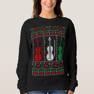 Sweatshirt Violon Vilain Chandail de Noël Violoniste Famille