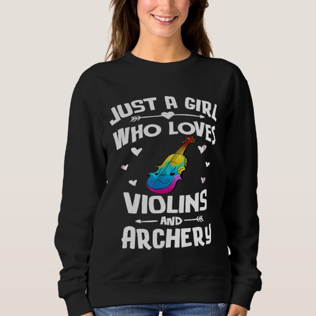 Sweatshirt Violons Et Tir À L'arc Pour Filles Femmes (Devant)