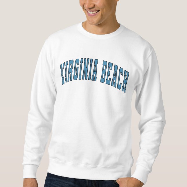 Sweatshirt Virginia Beach Vintage Varsity College Style (Devant)