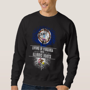 Sweatshirt Virginia Home Illinois Roots State Tree Flag Love