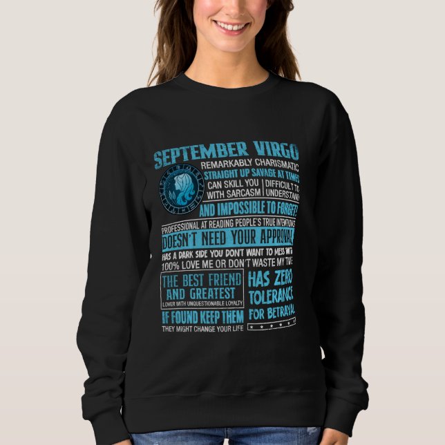 Sweatshirt Virgo Zodiac Signes Astrologie Septembre Anniversa (Devant)