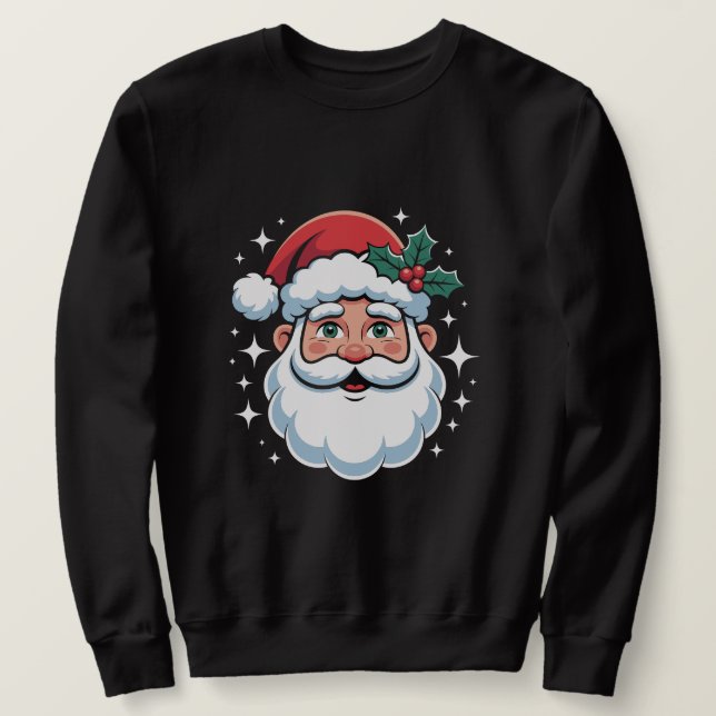 Sweatshirt Visage Classique de Père Noël Noël (Design devant)
