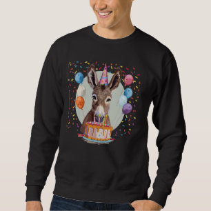 Sweatshirt Visage d'âne avec ballons d'anniversaire et costum