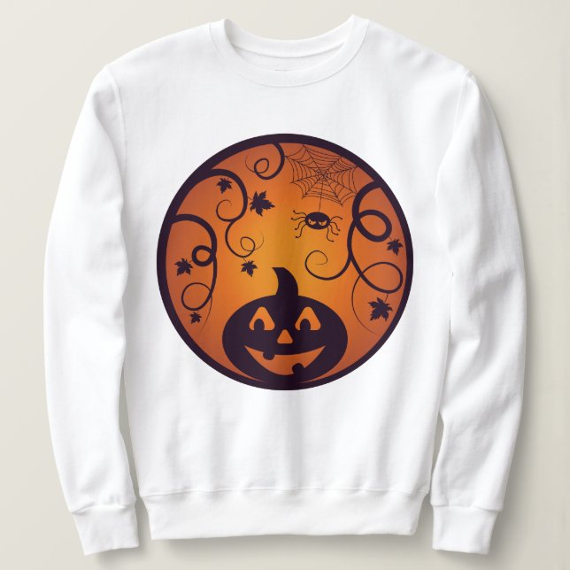 Sweatshirt Visage de citrouille de Jack o lanterne Halloween  (Design devant)
