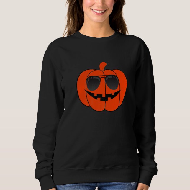 Sweatshirt Visage de citrouille d'Halloween (Devant)