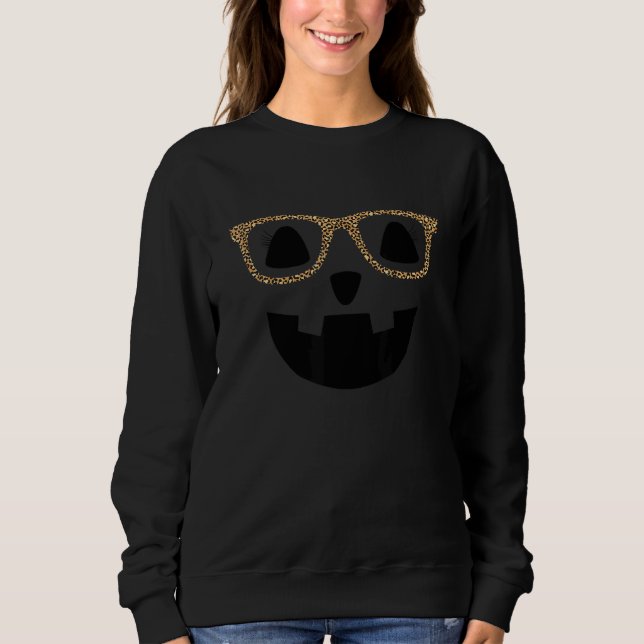 Sweatshirt Visage de Citrouille Jack O Lantern Halloween Lune (Devant)