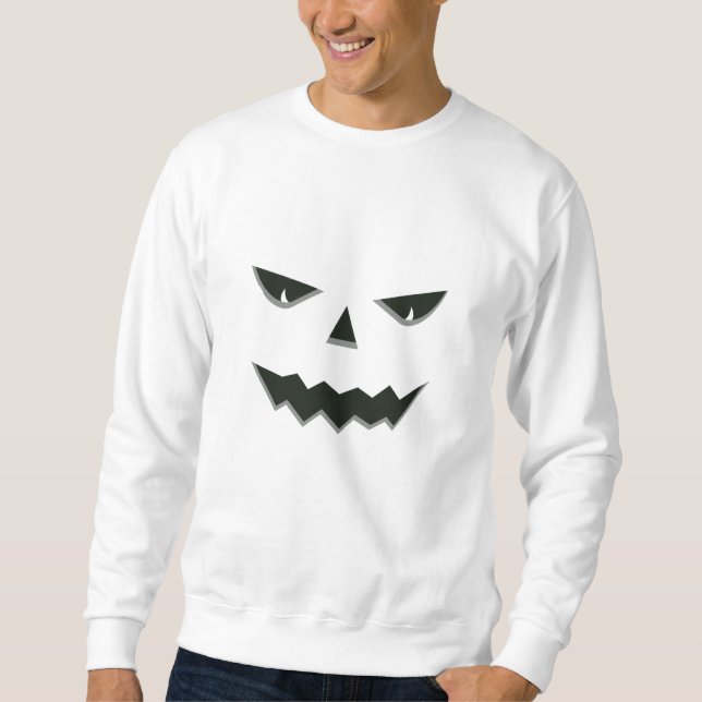 Sweatshirt Visage de citrouille maléfique et effrayant Jack O (Devant)
