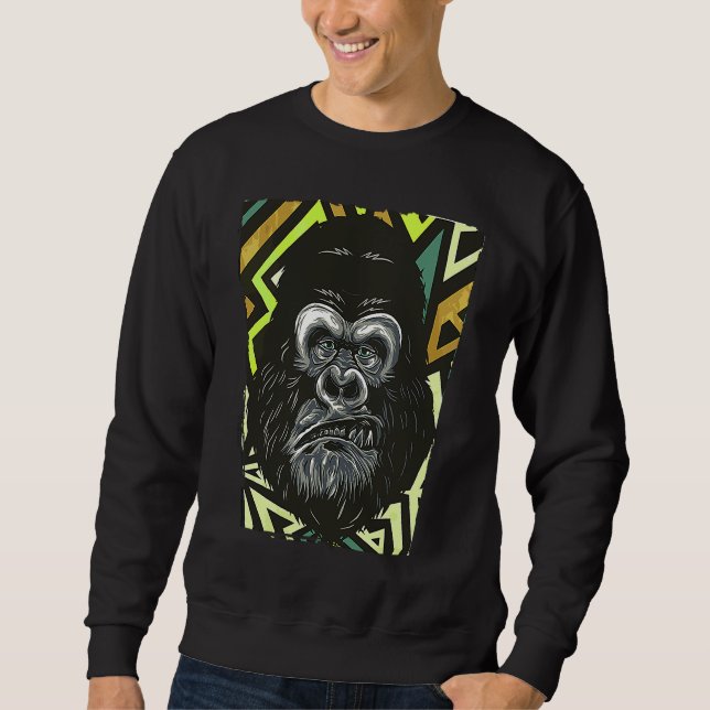 Sweatshirt Visage de gorille singe en colère (Devant)