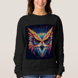Sweatshirt Visage de hibou géométrique coloré