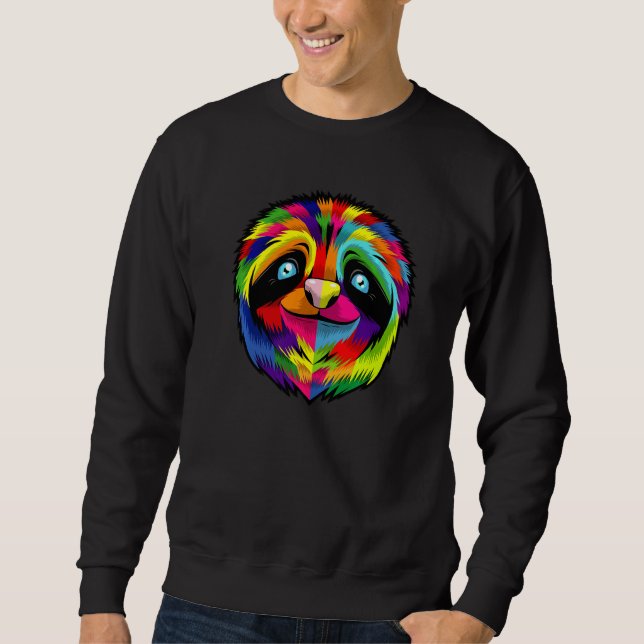 Sweatshirt Visage de la fentes colorée (Devant)