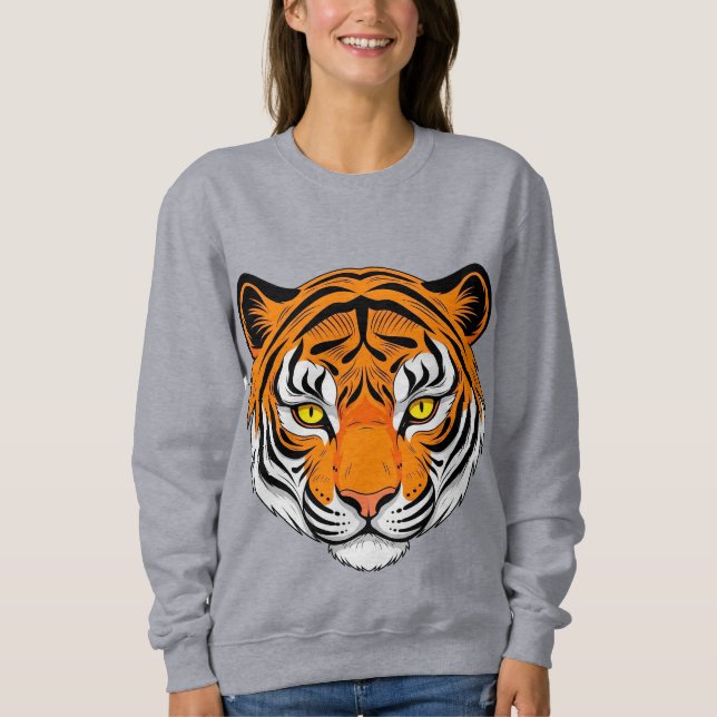 Sweatshirt Visage de tigre vibrant (Devant)