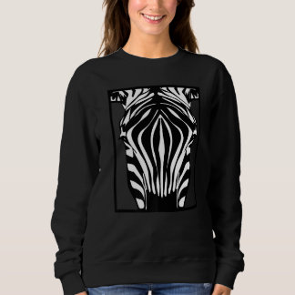 Sweatshirt Visage d'impression Zebra pour Zebra Animal