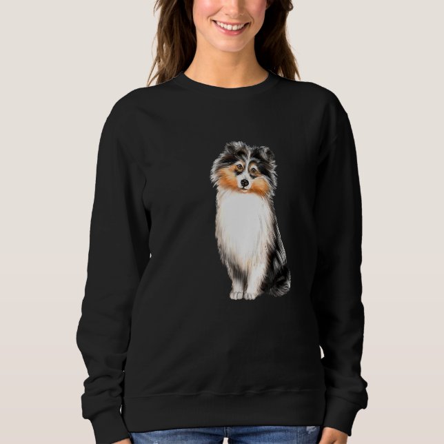 Sweatshirt Visage D'Un Chien À Étagère 8 Premium (Devant)