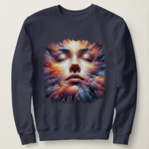 Sweatshirt Visage mélangé avec des nuages colorés