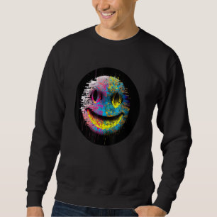 Sweatshirt Visage numérique Glitchcore Algorithmique Art Nerd