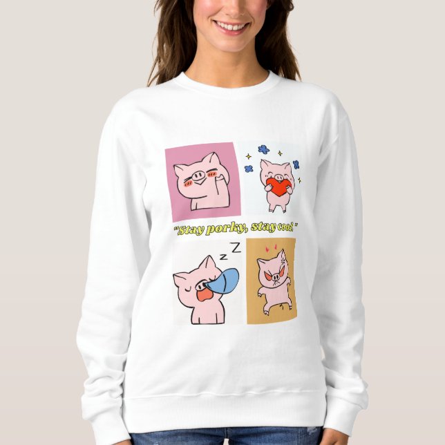 Sweatshirt visages de citation de cochon (Devant)