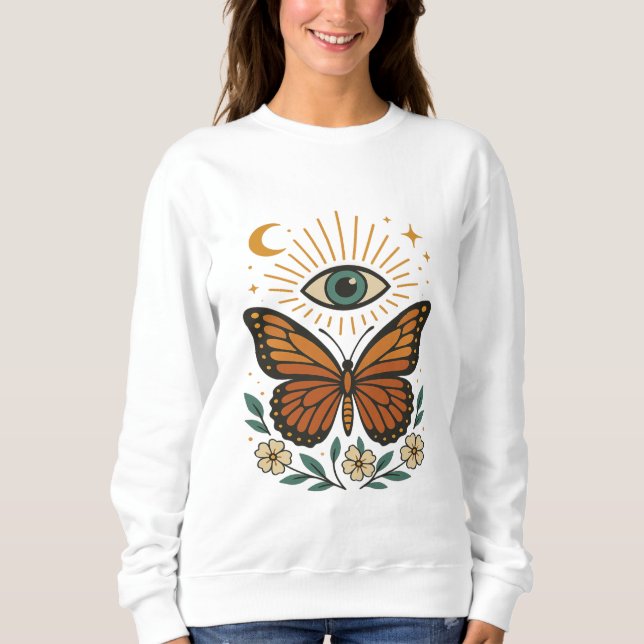 Sweatshirt Vision mystique des papillons (Devant)
