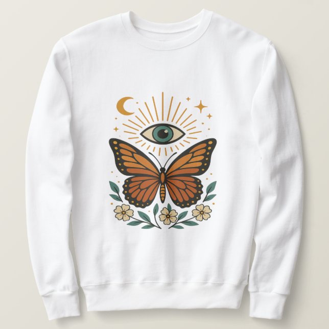 Sweatshirt Vision mystique des papillons (Design devant)