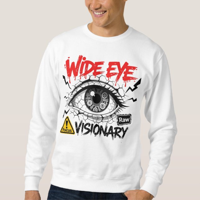 Sweatshirt Visionnaire Wide Eye Vêtements de Rue Graphique Br (Devant)