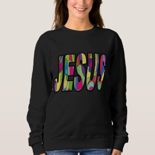 Sweatshirt Vitrail coloré Jésus Design Christian Fait
