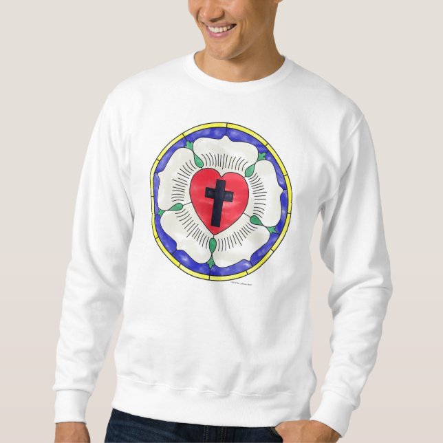 Sweatshirt Vitrail de la Rose de Luther (Devant)