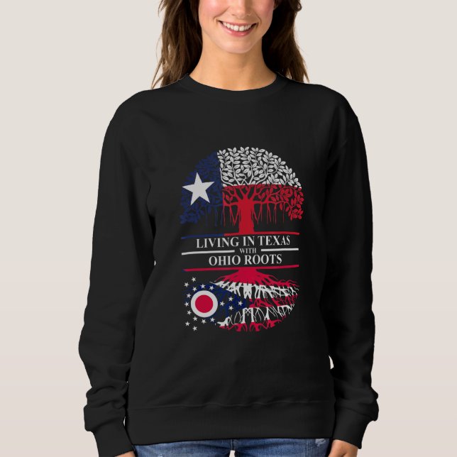 Sweatshirt Vivre Au Texas Avec Ohio Roots Ancestry State (Devant)