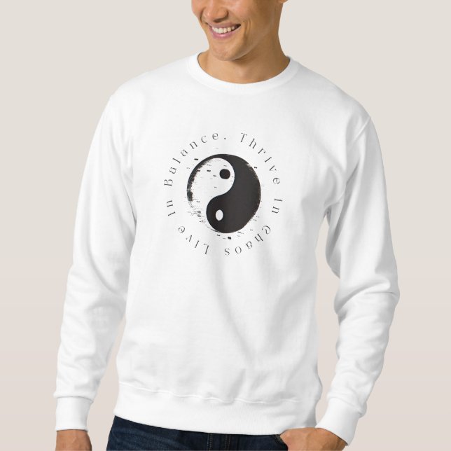Sweatshirt Vivre dans l'équilibre Ying Yang (Devant)