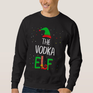 Sweatshirt Vodka Elf Famille Correspondant Noël Pjs Drôle