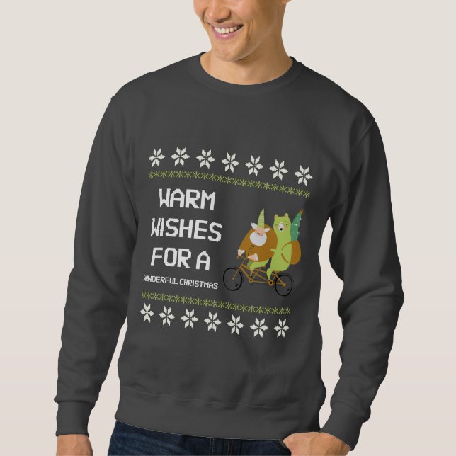 Sweatshirt Voeux chauds pour un Noël gai (Devant)