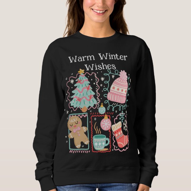 Sweatshirt Vœux de l'hiver chaleureux  (Devant)