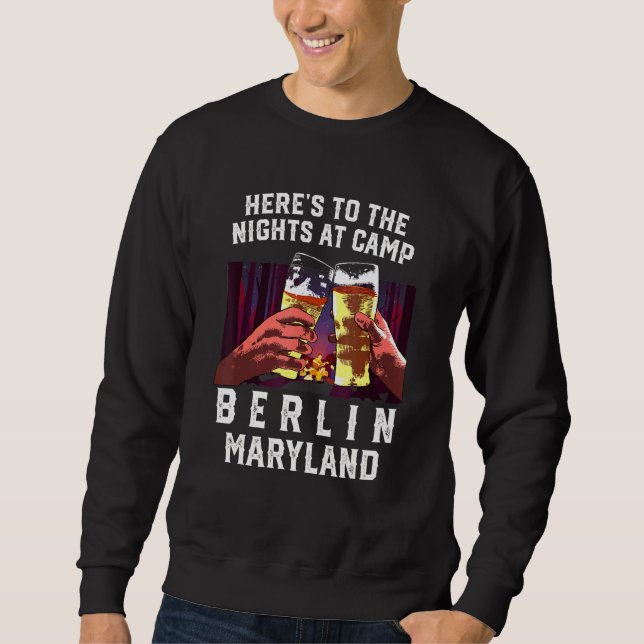 Sweatshirt Voici Les Nuits Au Camp Berlin Camping Marylan (Devant)