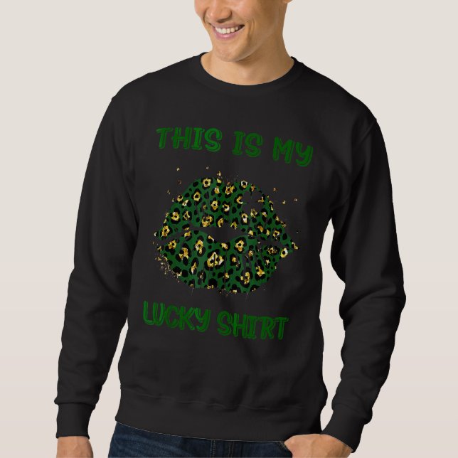 Sweatshirt Voici My Lucky Tee St Patrick's Day Lips S (Devant)