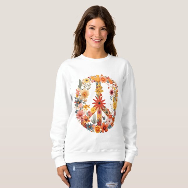 Sweatshirt Voie de Paix fleur sauvage (Devant entier)
