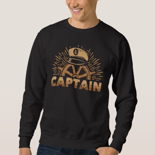 Sweatshirt Voile - Capitaine - Navire - Coucher de soleil - R (Devant)