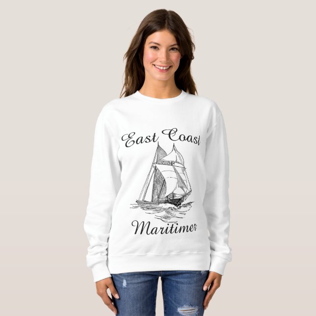 Sweatshirt Voilier maritime de la côte Est (Devant entier)