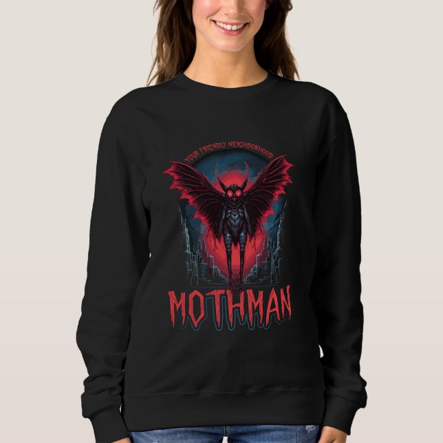 Sweatshirt Voisin convivial Mothman, Cryptid Folklore Mo (Devant)
