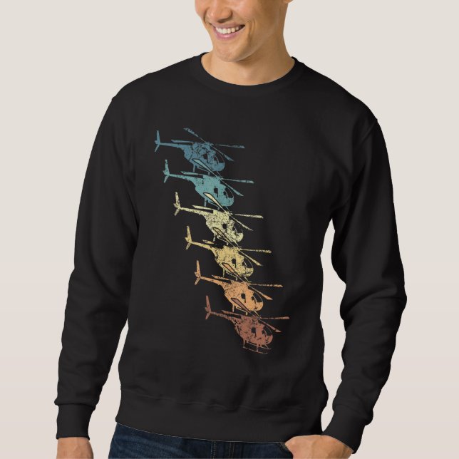 Sweatshirt Vol vintage Rétro hélicoptère (Devant)