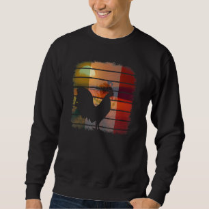 Sweatshirt Volaille de jeu de coucher de soleil rétro drapeau