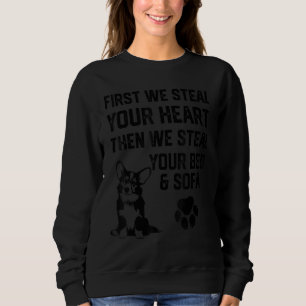 Sweatshirt Vole ton cœur, vole ton lit et ton canapé corgi