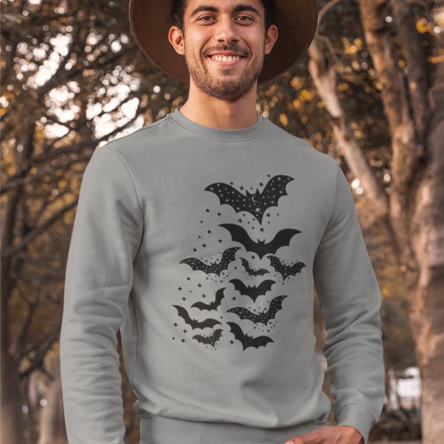 Sweatshirt Voler Halloween Galaxy chauves-souris et étoiles (Créateur téléchargé)