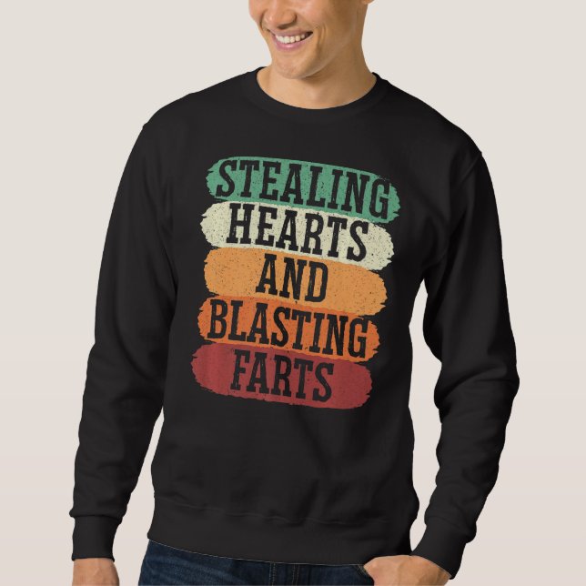 Sweatshirt Voler les coeurs et les pépites pour un Valentin (Devant)