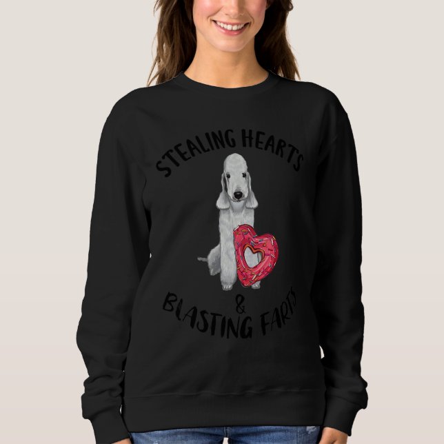 Sweatshirt Voleur de cœurs qui pète Bedlington Terrier  (Devant)