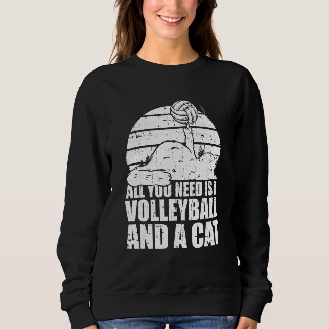 Sweatshirt Volleyball Cats Vball Beach  Volleyball Cat (Devant)