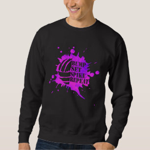 Sweatshirt Volleyball Féminin Rose Violet Éclaboussure De Pei