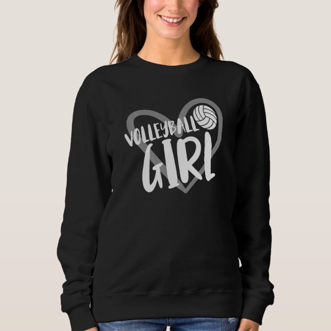 Sweatshirt Volleyball Girl Heart  1 (Devant)