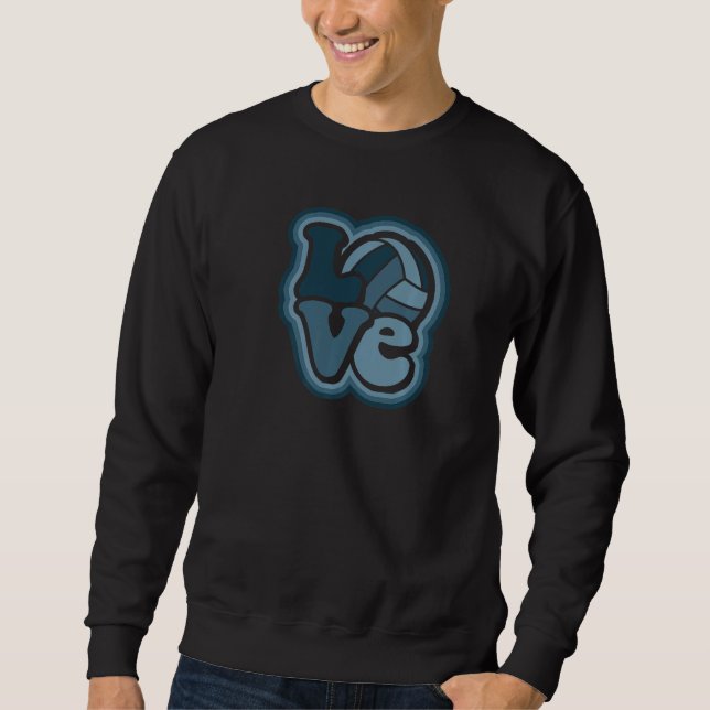 Sweatshirt Volleyball Love Shades of Blue for Teens & Women P (Devant)