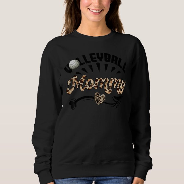 Sweatshirt Volleyball Mommy Leopard  Ball Mom Mother's Day (Devant)