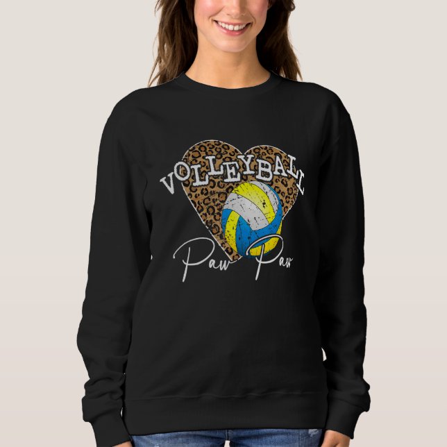 Sweatshirt Volleyball Paw Leopard Heart Volleyball (Devant)
