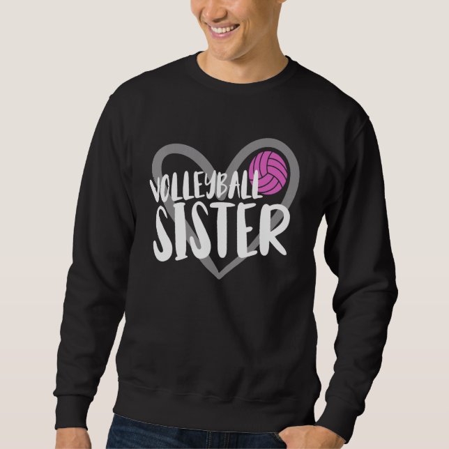 Sweatshirt Volleyball Sister Heart (Devant)