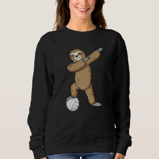 Sweatshirt Volleyball Sloth Dabbing Kids Boys Girls Youth